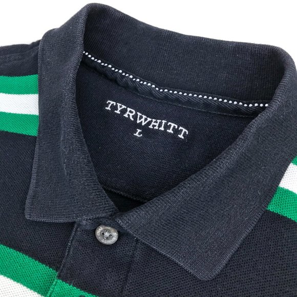 Charles Tyrwhitt Black Striped Polo Shirt Sz Large - Picture 7 of 8